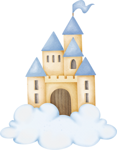 Fairy tale castle in the clouds